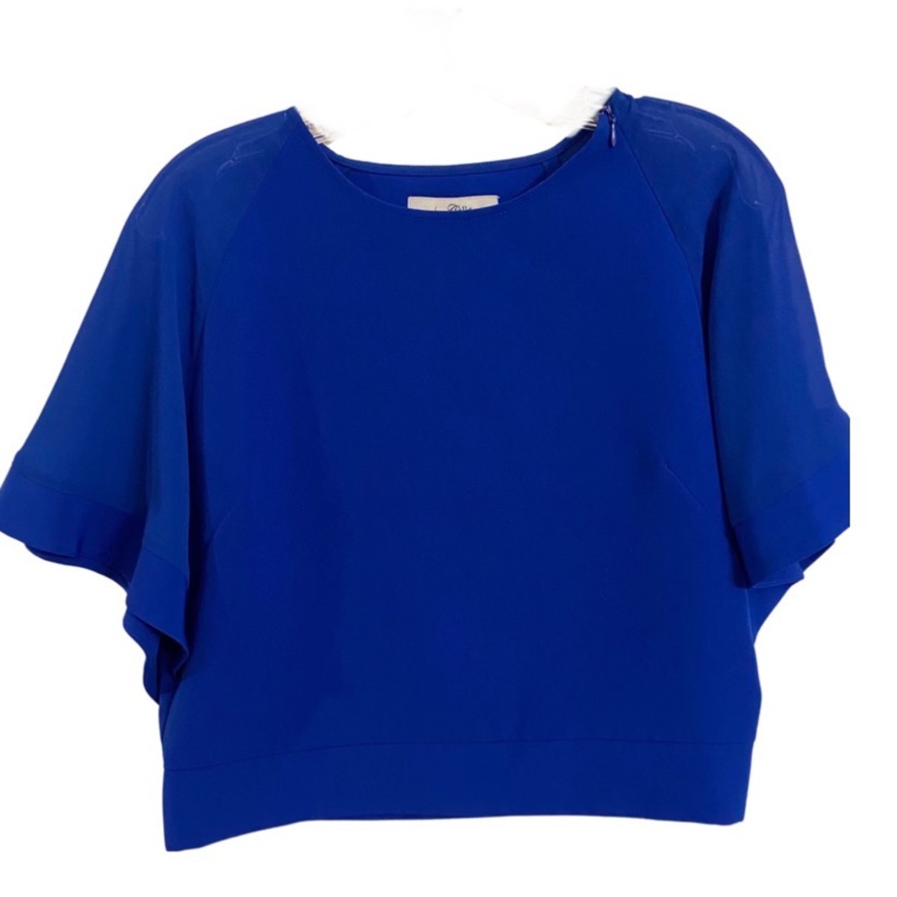 BADGLEY MISCHKA Royal Blue Crop Blouse Size 2